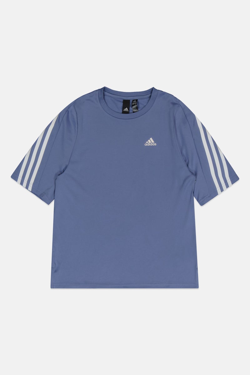 Adidas Women Sportswear Fit Short Sleeve Training T-Shirt, Slate Blue - Image 2